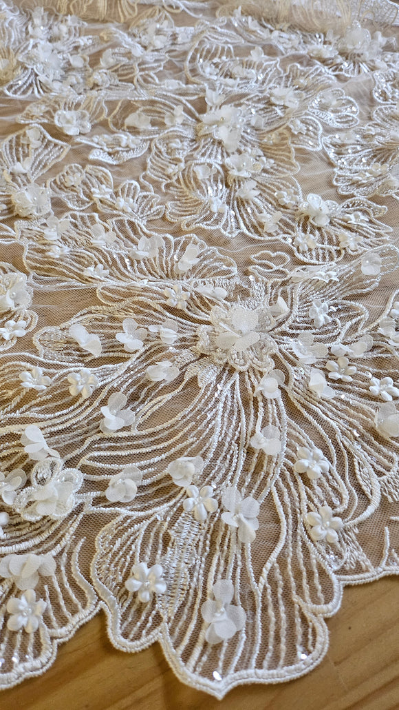 3D Flora Embroidery Lace H5249C