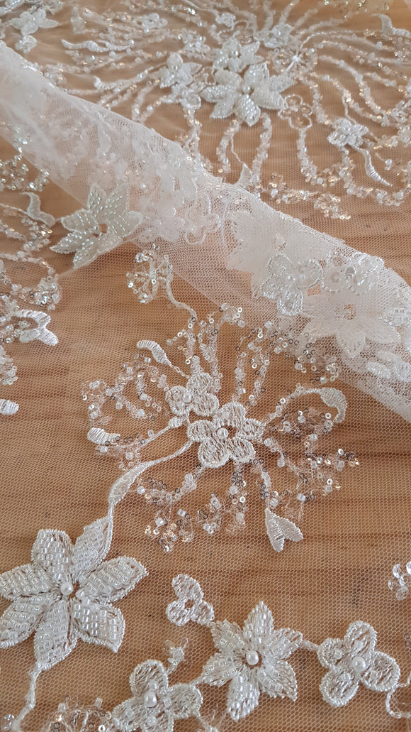 [2023 NEW] Bead Sequin Embroidery Lace 18MS-CS