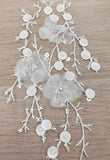 [order to produce] Beads Sequins 3D  Flowers Embroidery Lace H5572CS